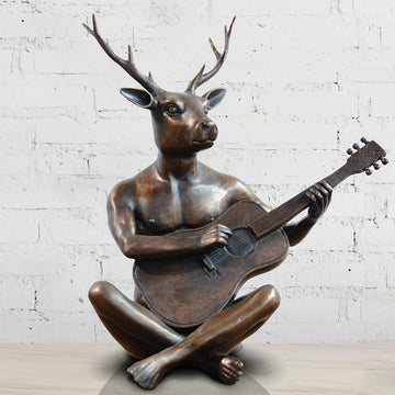 He was the guitar man with horns (Bronze Sculpture)