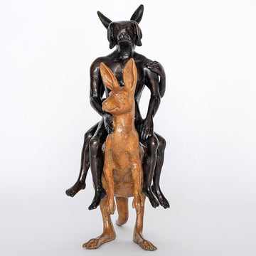 They Hopped into an Adventure of a Lifetime (Bronze Sculpture, Miniature Collection)