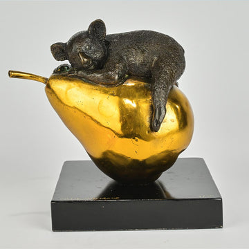 Koalas Will Pear for Life (Bronze Sculpture, Miniature)