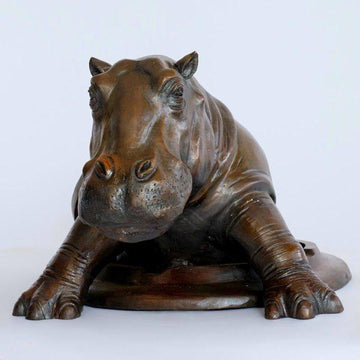 Come out now, Hippo (Bronze Sculpture, Medium)