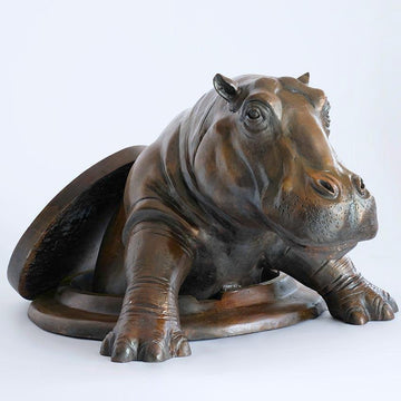 Come out now, Hippo (Bronze Sculpture, Medium)