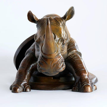 Come out now, Rhino (Bronze Sculpture, Medium)