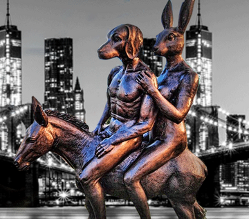 Donkey Riders in Industry City (Fibreglass Sculpture)