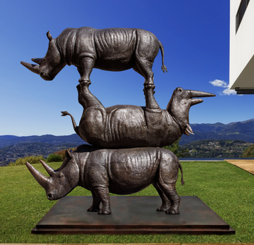 The Last Three on This Planet (Bronze Sculpture)