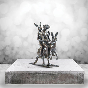 They Hopped into an Adventure of a Lifetime (Bronze Sculpture, Miniature Collection)
