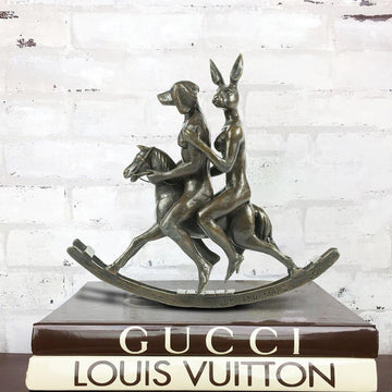 They Rocked the House Down (Bronze Sculpture, Miniature Collection)