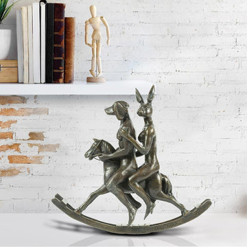 They Rocked the House Down (Bronze Sculpture, Miniature Collection)