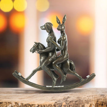 They Rocked the House Down (Bronze Sculpture, Miniature Collection)