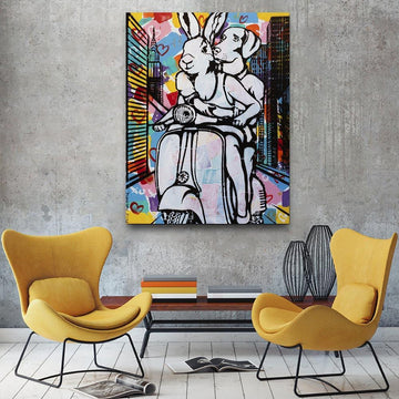 They were living it big in the big city (Original Painting)