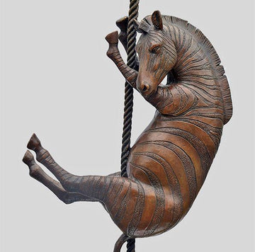 Climbing Zebra (Bronze Sculpture)
