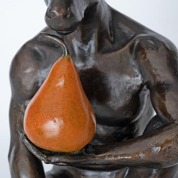 He thought about buying a new tie but he bought a pear instead (Bronze Sculpture)