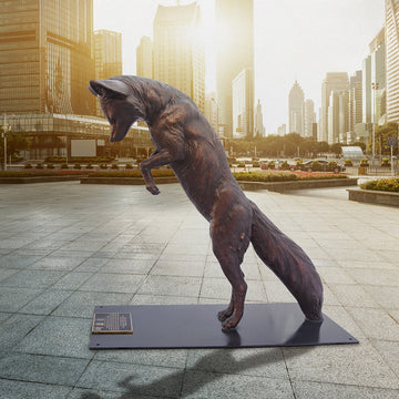 Wild Baby Arctic Fox (Bronze Sculpture)