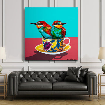 My Favourite Birds in a Cup (Original Painting)