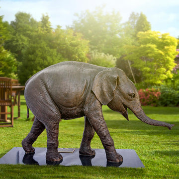 Wild Baby Indian Elephant (Bronze Sculpture)