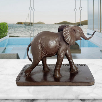 Love the Baby African Elephant (Bronze Sculpture)