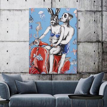 They Were Living a Beach of a Life (Original Painting)