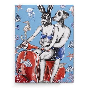They Were Living a Beach of a Life (Original Painting)