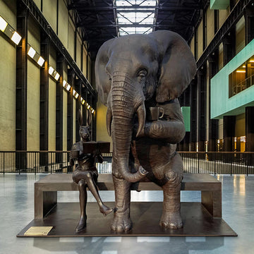 The African Elephant Never Forgot What He Learned and Neither Did Rabbitwoman (Bronze Sculpture)