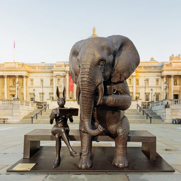 The African Elephant Never Forgot What He Learned and Neither Did Rabbitwoman (Bronze Sculpture)