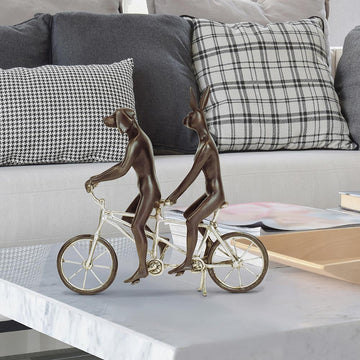 They Loved Riding Together in Paris (Bronze Sculpture, Miniature Collection)