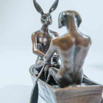 They Rowed, Rowed, Rowed Their Boat (Bronze Sculpture, Miniature Collection)