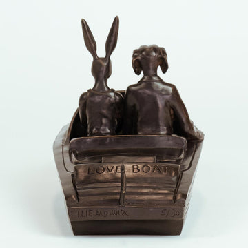 Their Hearts Raced on the Mediterranean (Bronze Sculpture, Miniature)