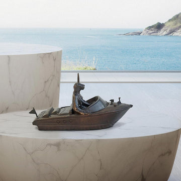 Their Hearts Raced on the Mediterranean (Bronze Sculpture, Miniature)