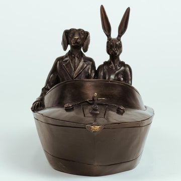 Their Hearts Raced on the Mediterranean (Bronze Sculpture, Miniature)