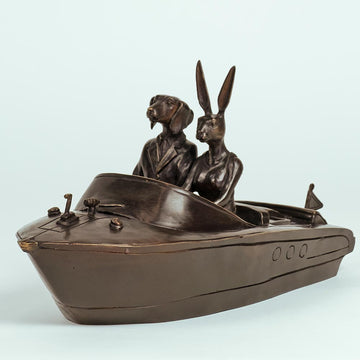 Their Hearts Raced on the Mediterranean (Bronze Sculpture, Miniature)
