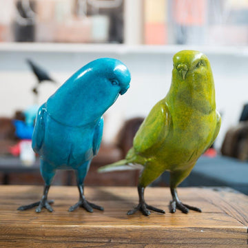 Budgie Lovers (Bronze Sculpture)