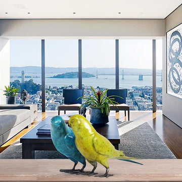Budgie Lovers (Bronze Sculpture)
