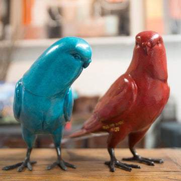 Budgie Lovers (Bronze Sculpture)
