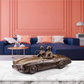 They Loved Their Sports Car (Bronze Sculpture)