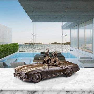 They Loved Their Sports Car (Bronze Sculpture)