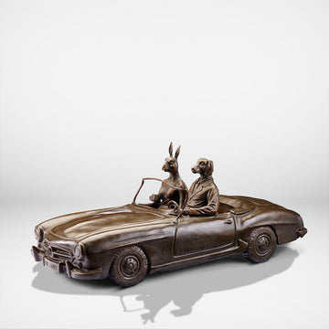 They Loved Their Sports Car (Bronze Sculpture)