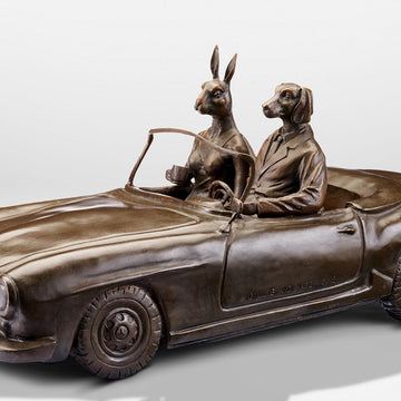 They Loved Their Sports Car (Bronze Sculpture)