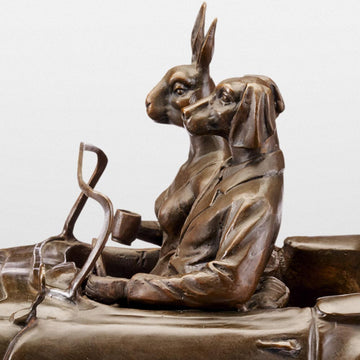 They Loved Their Sports Car (Bronze Sculpture)