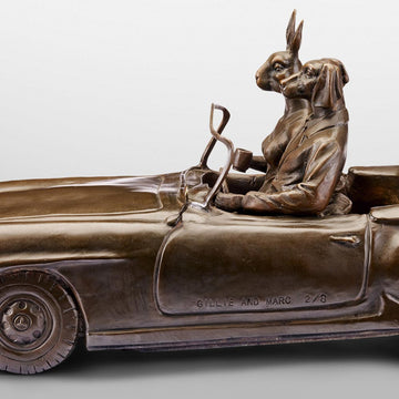 They Loved Their Sports Car (Bronze Sculpture)