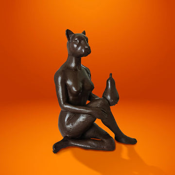 The Pearfect Cat (Bronze Sculpture, Pocket Size)