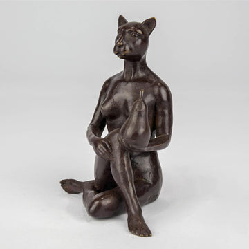 The Pearfect Cat (Bronze Sculpture, Pocket Size)