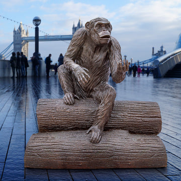 Wild Chimp Communication Skills (Bronze Sculpture)
