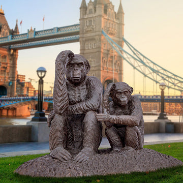 Wild Chimp Imitation (Bronze Sculpture)