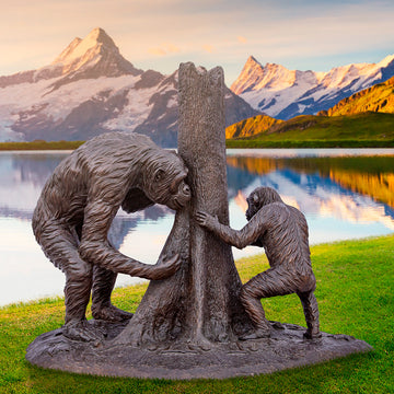 Wild Chimp Play (Bronze Sculpture)