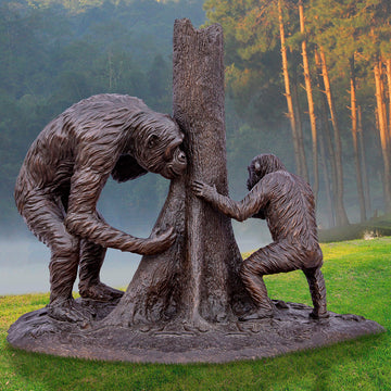 Wild Chimp Play (Bronze Sculpture)