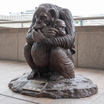 Wild Chimp Love (Bronze Sculpture)