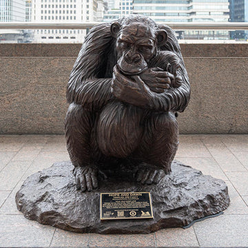 Wild Chimp Love (Bronze Sculpture)