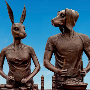 They Were No Master Chefs but That Didn't Stop Them Making a Feast (Bronze Sculpture)