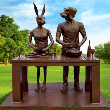 They Were No Master Chefs but That Didn't Stop Them Making a Feast (Bronze Sculpture)