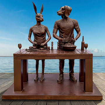 They Were No Master Chefs but That Didn't Stop Them Making a Feast (Bronze Sculpture)
