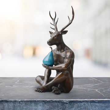 He thought about buying a new tie but he bought a pear instead (Bronze Sculpture)